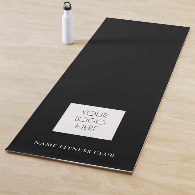 Fitness Business Logo Template Workout Black Yoga Mat (In Situ)