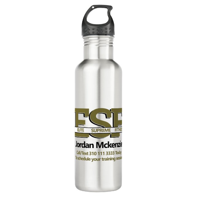 Fitness Business | Personal Trainer Monogram Logo 710 Ml Water Bottle (Front)