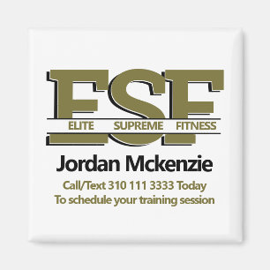 Fitness Business   Personal Trainer Monogram Logo Magnet