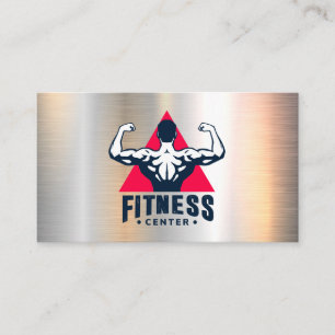 Fitness Centre Logo   Metallic Background Appointment Card