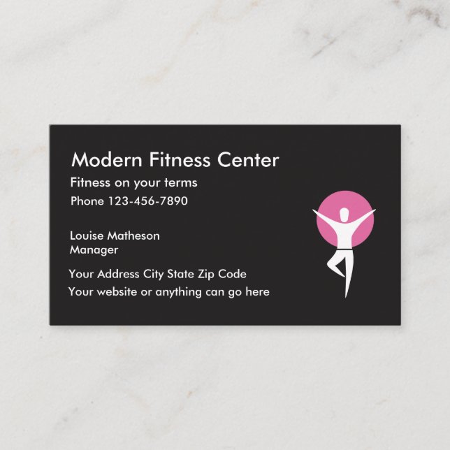 Fitness Centre Work Out Gym Business Card (Front)