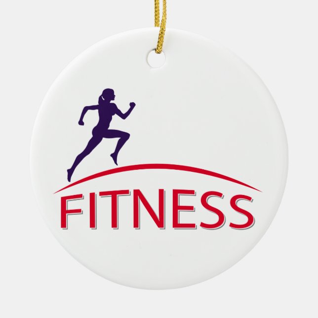 Fitness Ceramic Tree Decoration (Front)