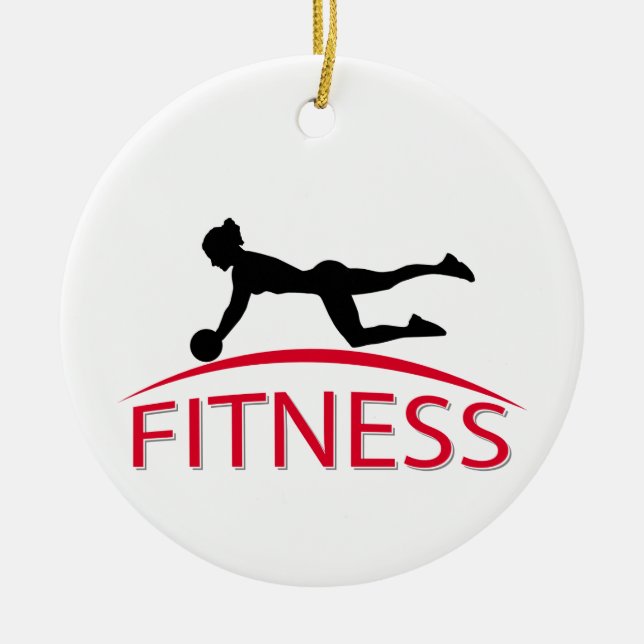 Fitness Ceramic Tree Decoration (Front)