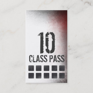 Fitness Class Business Card 10 Class Pass Card
