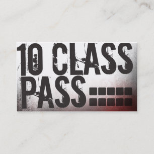 Fitness Class Business Card 10 Class Pass Card