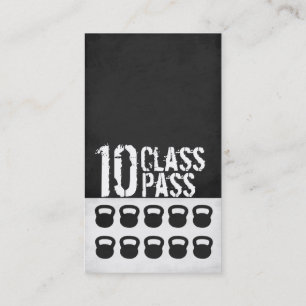 Fitness Class Business Card 10 Class Pass Card