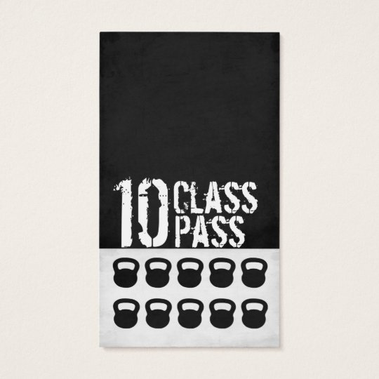 Fitness Class Business Card 10 Class Pass Card
