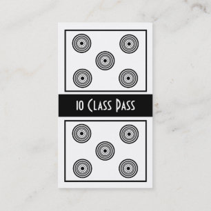 Fitness Class business card 10 class pass card