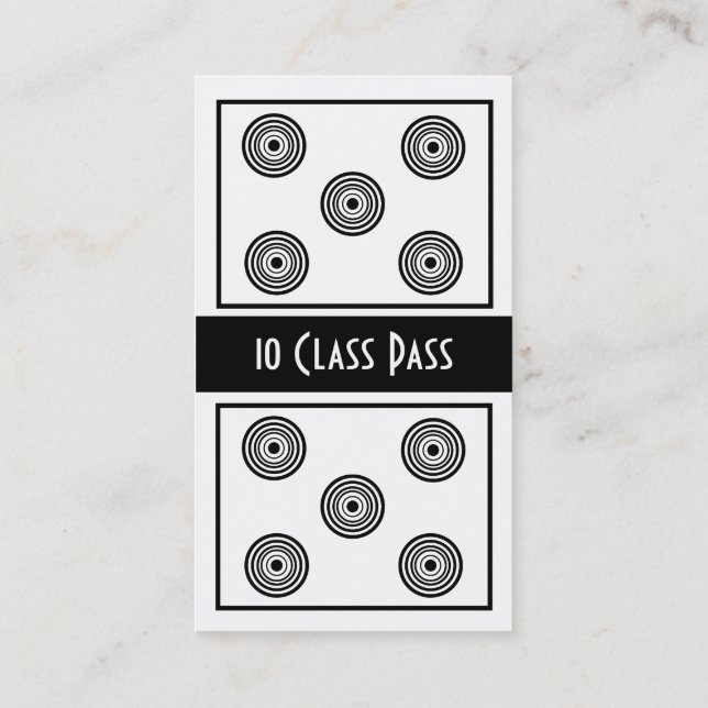 Fitness Class business card 10 class pass card (Back)