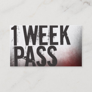 Fitness Class Business Card One Week Pass