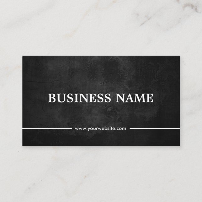 Fitness Classy Grunge Dark Personal Trainer Business Card (Front)