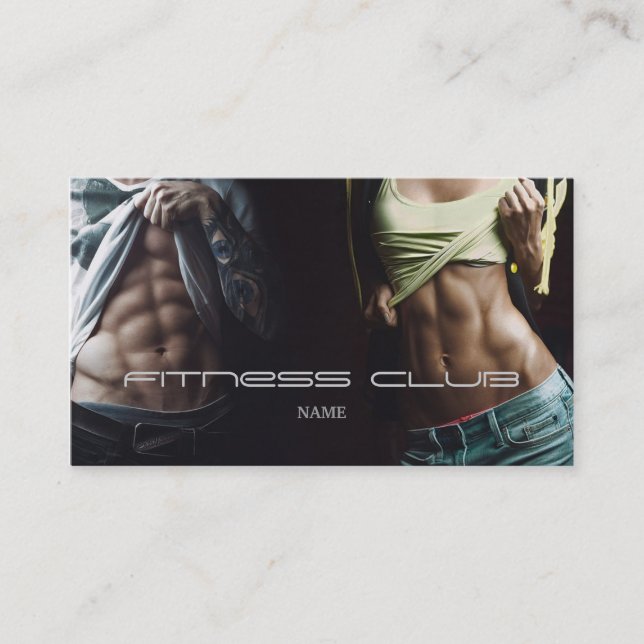 Fitness Club Personal Trainer Bodybuilder Sport Business Card (Front)