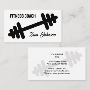 Fitness coach business card template with logo