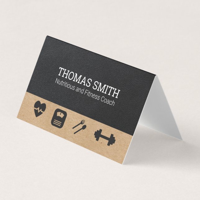 Fitness Coach | Nutritionist Health Business Card (Front)