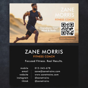 Fitness Coach Photo QR Code Business Card