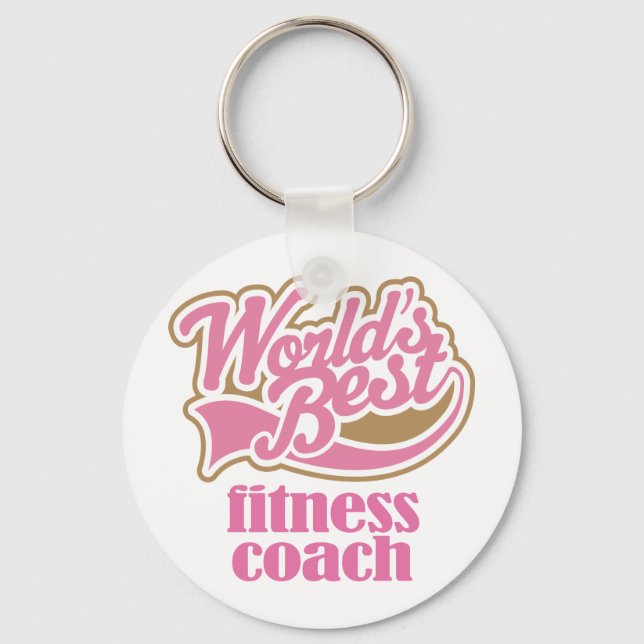 Fitness Coach Pink Gift Key Ring (Front)
