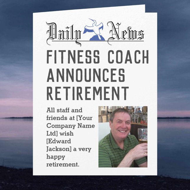 Fitness Coach Retirement Card to Personalise (Creator Uploaded)