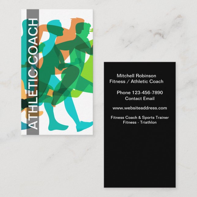 Fitness Coach Sports Trainer Business Card (Front/Back)