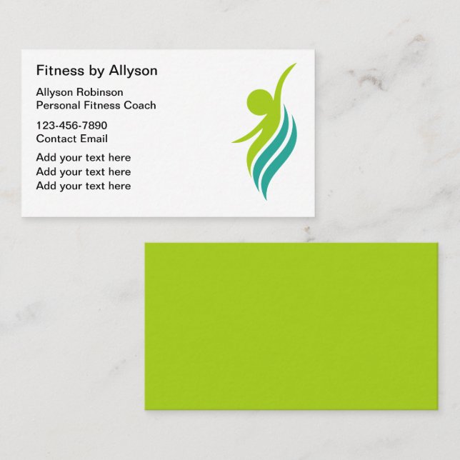 Fitness Coach Trendy Business Cards (Front/Back)