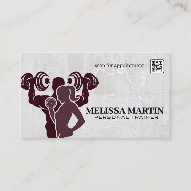 Fitness | Couple Working Out Business Card (Front)