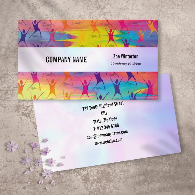 Fitness Dancing Modern Iridescent Business Card (Fitness Dancing Modern Iridescent Business Card)