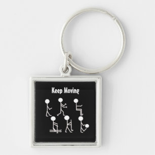 Fitness Design in Black and White Key Ring