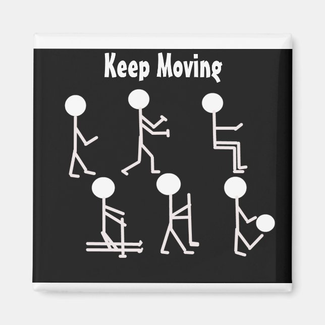 Fitness Design in Black and White Magnet (Front)