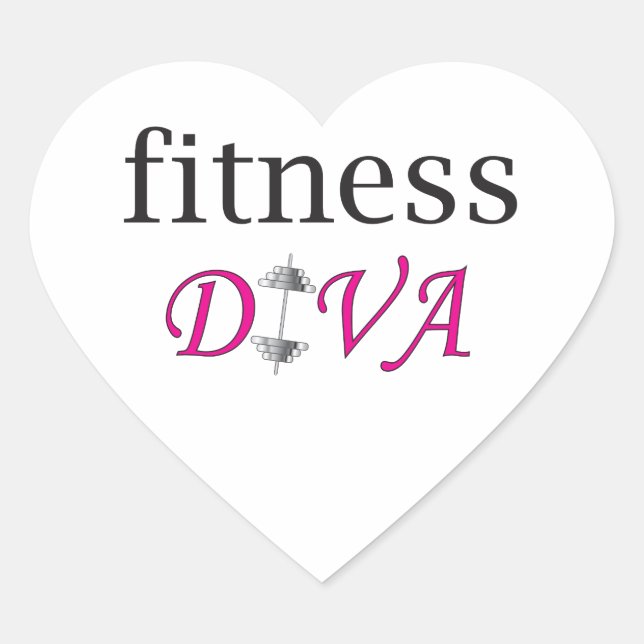 Fitness Diva Heart Sticker (Front)