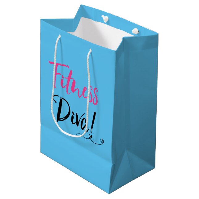 "FITNESS DIVA" MEDIUM GIFT BAG (Front Angled)