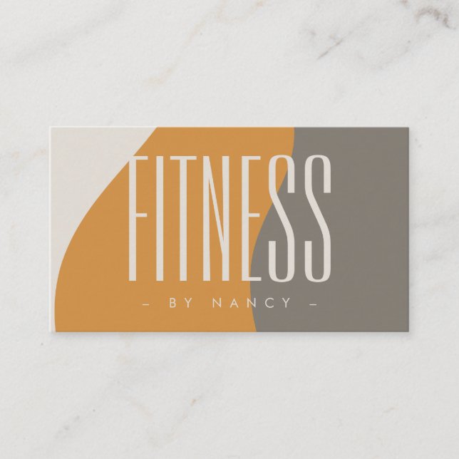 Fitness Earth Tones Rustic Business Card (Front)