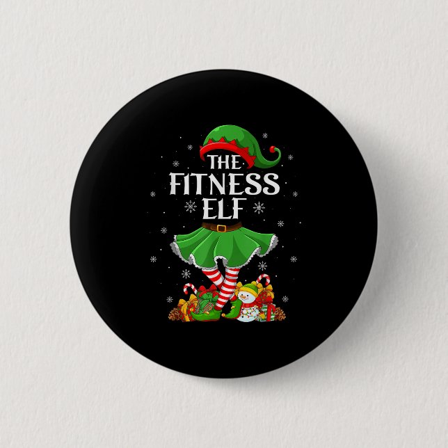 Fitness Elf Christmas Family Elf Squad Xmas Girls  6 Cm Round Badge (Front)