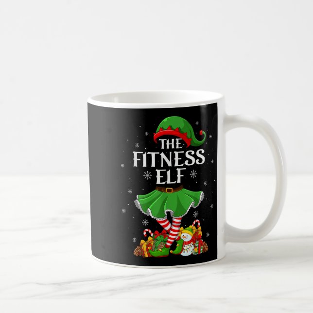 Fitness Elf Christmas Family Elf Squad Xmas Girls  Coffee Mug (Right)