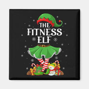 Fitness Elf Christmas Family Elf Squad Xmas Girls  Magnet