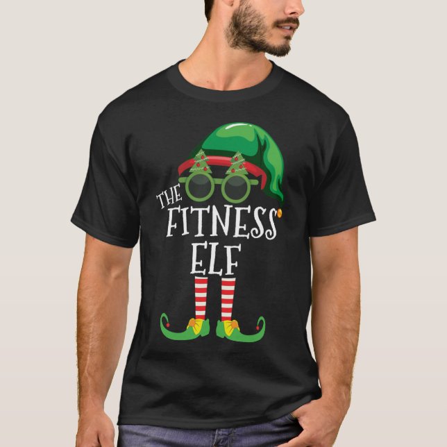 Fitness Elf Matching Christmas Party Pjs Family 20 T-Shirt (Front)