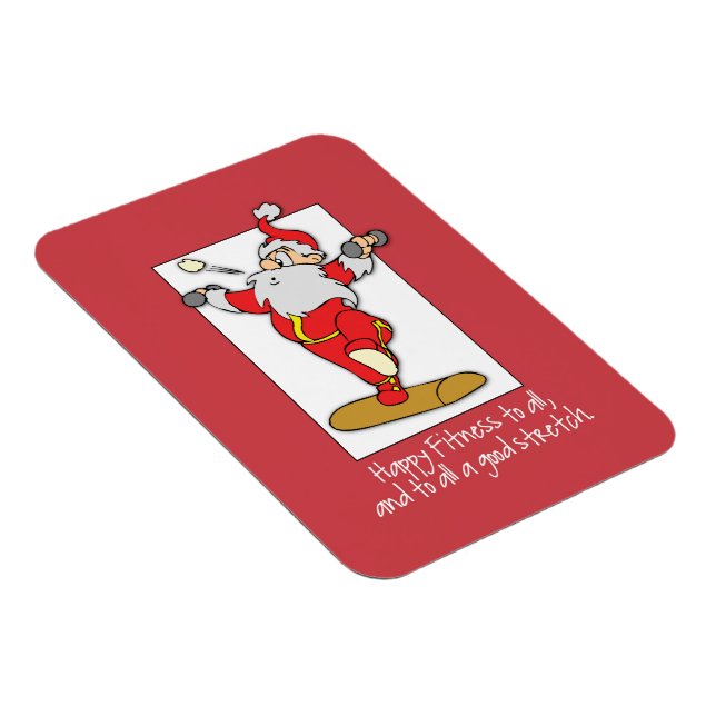 Fitness Exercise Christmas with Santa Magnet (Right Side)