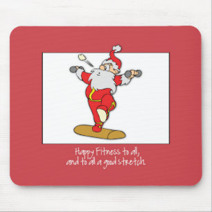 Fitness Exercise Christmas with Santa Mouse Mat
