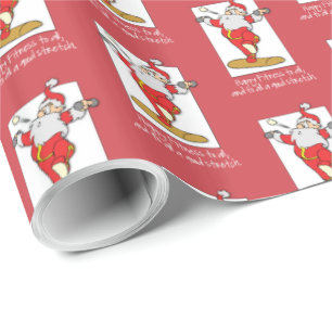Fitness Exercise Christmas with Santa Wrapping Paper