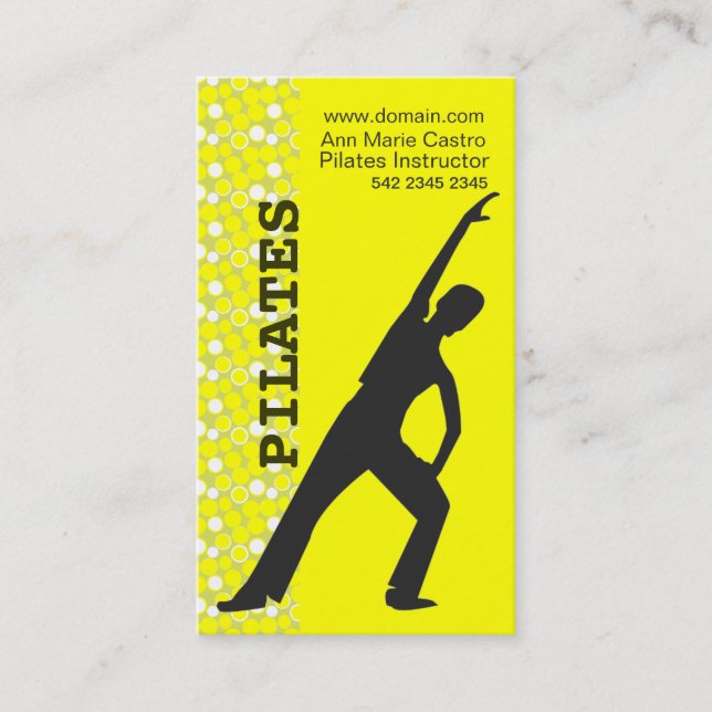 Fitness Exercise Sport Aerobic Dancer Custom Yoga Business Card (Front)