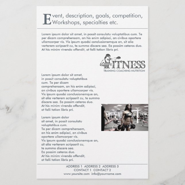 FITNESS ~ Flyer, Invitation Flyer (Front)