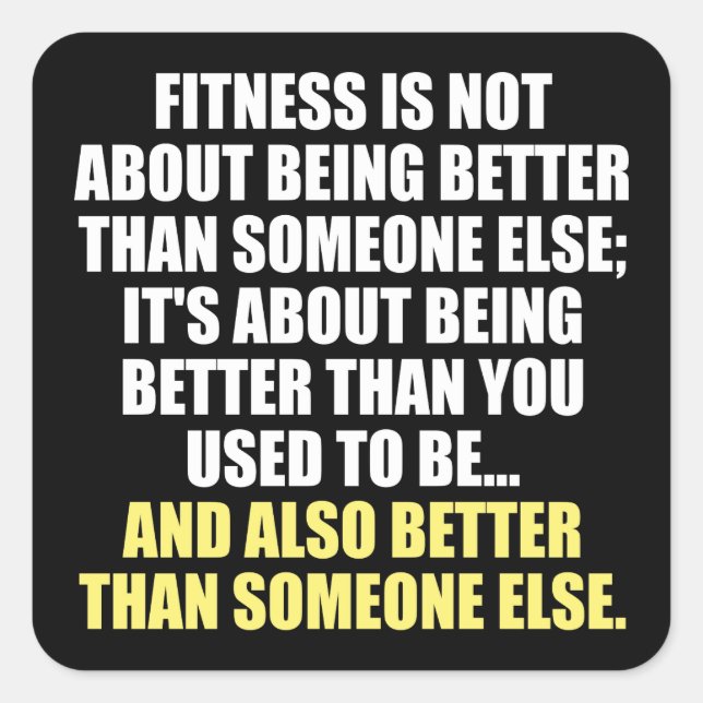 Fitness Funny Motivational Square Sticker (Front)