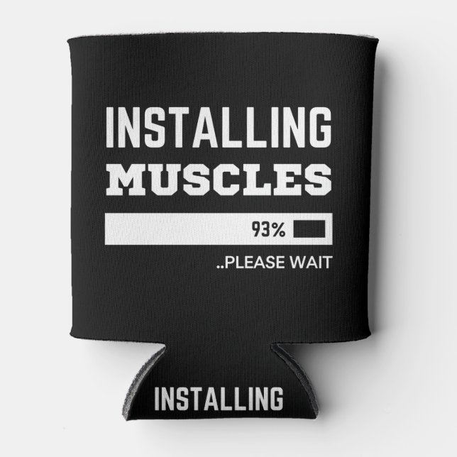 Fitness  Funny Workout Installing Muscles Can Cooler (Front)