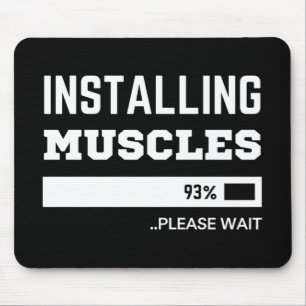 Fitness  Funny Workout Installing Muscles Mouse Mat