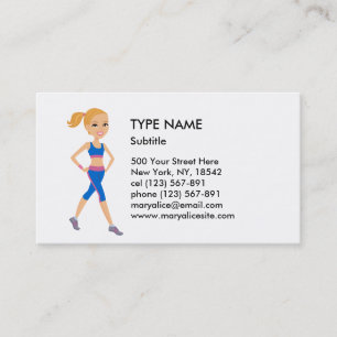 Fitness Girl Cartoon Style 2 Business Card