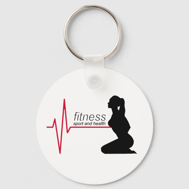 Fitness girl key ring (Front)