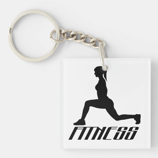 Fitness girl key ring (Front)