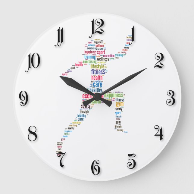 Fitness girl large clock (Front)