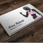 Fitness Girl Personal Trainer Modern Silver Business Card<br><div class="desc">Fitness Girl Personal Trainer Classy Silver Modern Business Cards.</div>