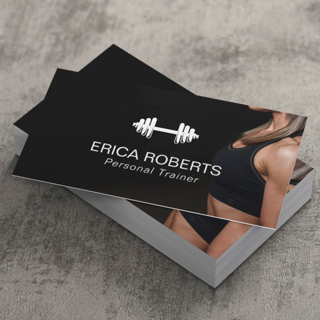 Fitness Girl Personal Trainer Professional Business Card (Creator Uploaded)