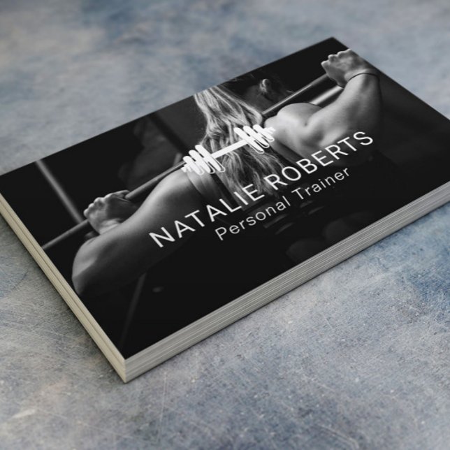 Fitness Girl Personal Trainer Professional Photo Business Card (Creator Uploaded)