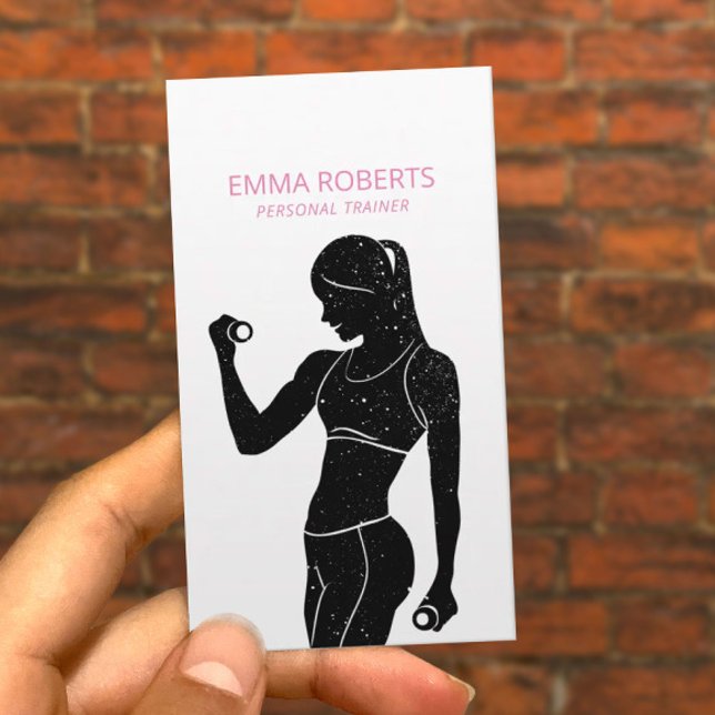 Fitness Girl Personal Trainer Workout Business Card (Creator Uploaded)